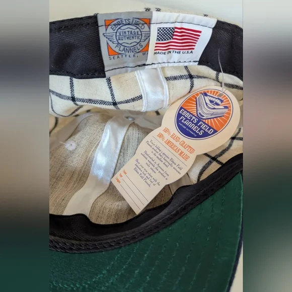 Ebbets Field Flannels Black and Cream Checkered Cap - Picture 3 of 5